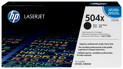 [CE250X] HP 504X toner LaserJet noir grande capacité authentique, 10500 pages, Noir, 1 pièce(s)