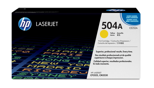 [CE252A] HP 504A toner LaserJet jaune authentique, 7000 pages, Jaune, 1 pièce(s)