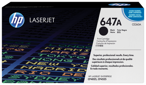 [CE260A] HP 647A toner LaserJet noir authentique, 8500 pages, Noir, 1 pièce(s)
