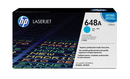 [CE261A] HP 648A toner LaserJet cyan authentique, 11000 pages, Cyan, 1 pièce(s)