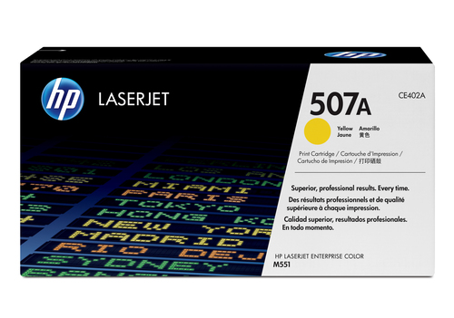 [CE402A] HP 507A toner LaserJet jaune authentique, 6000 pages, Jaune, 1 pièce(s)