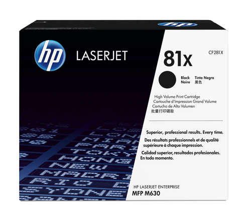 [CF281X] HP 81X toner LaserJet noir authentique grande capacité, 25000 pages, Noir, 1 pièce(s)