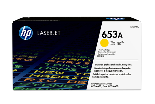[CF322A] HP 653A toner jaune authentique LaserJet, 16500 pages, Jaune, 1 pièce(s)