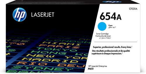 [CF331A] HP 654A toner cyan authentique LaserJet, 15000 pages, Cyan, 1 pièce(s)