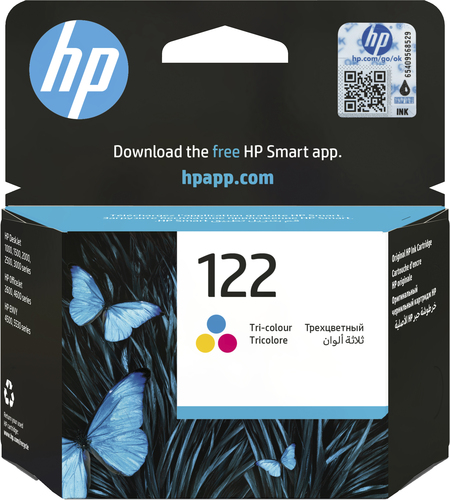 [CH562HE] HP 122 Tri-color Original Ink Cartridge, Rendement standard, Cyan, Magenta, Jaune, Encre à colorant, 1 pièce(s), 100 pages