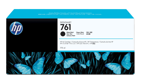 [CM997A] HP 761 775-ml Matte Black DesignJet Ink Cartridge, Rendement élevé (XL), Noir mat, Encre à pigments, Encre à pigments, 775 ml, 1 pièce(s)