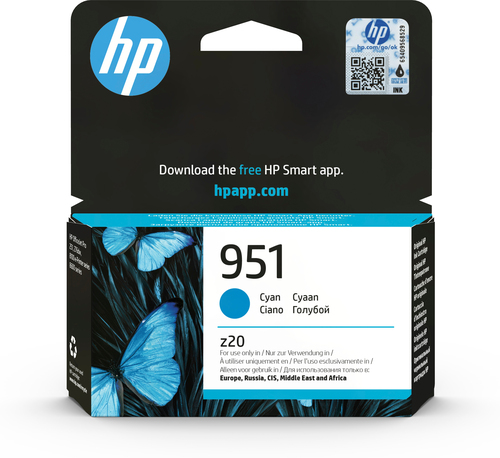 [CN050AE] HP 951 Cyan Original Ink Cartridge, Rendement standard, Cyan, Encre à pigments, 8,5 ml, 1 pièce(s), 700 pages