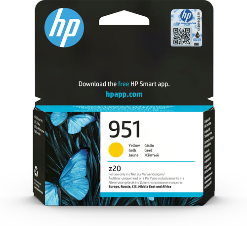 [CN052AE] HP 951 Yellow Original Ink Cartridge, Rendement standard, Jaune, Encre à pigments, 8 ml, 1 pièce(s), 700 pages