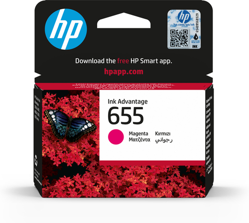 [CZ111AE] HP 655 Magenta Original Ink Advantage Cartridge, Rendement standard, Magenta, Encre à colorant, 1 pièce(s), 600 pages