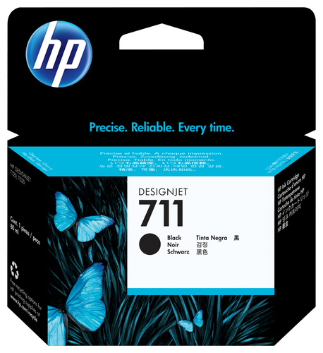 [CZ133A] HP 711 80-ml Black DesignJet Ink Cartridge, Rendement élevé (XL), Noir, Encre à pigments, 80 ml, 1 pièce(s)