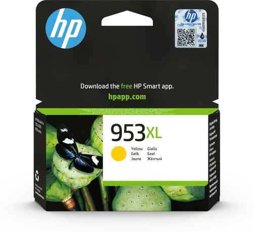 [F6U18AE] HP 953XL High Yield Yellow Original Ink Cartridge, Rendement élevé (XL), Jaune, Encre à pigments, 18 ml, 1 pièce(s), 1450 pages