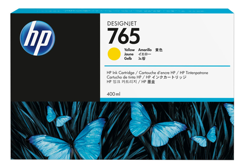 [F9J50A] HP 765 400-ml Yellow DesignJet Ink Cartridge, Rendement standard, Gris foncé, Encre à colorant, 400 ml, 1 pièce(s)