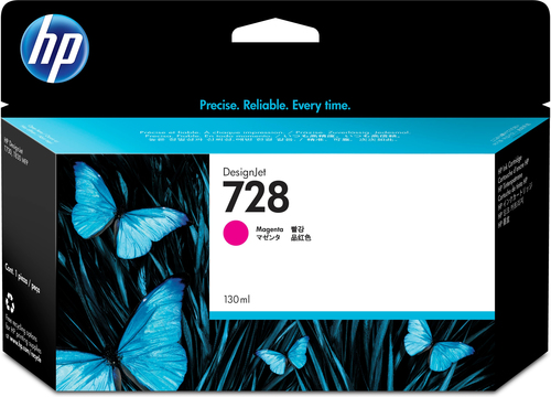 [F9J66A] HP 728 130-ml Magenta DesignJet Ink Cartridge, Rendement standard, Magenta, Encre à colorant, 130 ml, 1 pièce(s)