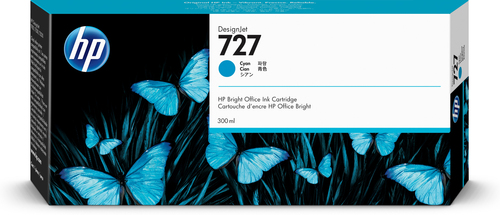 [F9J76A] HP 727 300-ml Cyan DesignJet Ink Cartridge, Rendement élevé (XL), Cyan, Encre à colorant, 300 ml, 1 pièce(s)