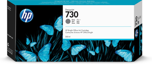 [P2V72A] HP 730 300-ml Gray DesignJet Ink Cartridge, Rendement élevé (XL), Gris, Encre à colorant, 300 ml, 1 pièce(s)