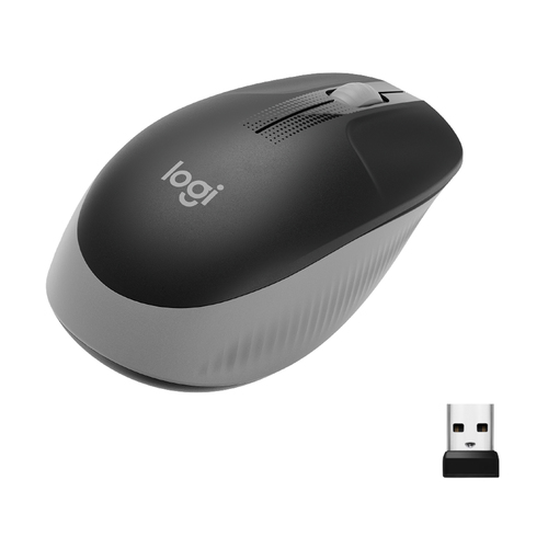 [910-005906] Logitech M190, Ambidextre, Optique, RF sans fil, 1000 DPI, Noir, Gris
