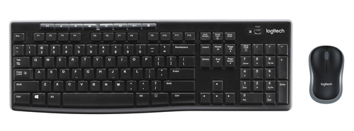 [920-004510] Logitech Wireless Combo MK270, Taille réelle (100 %), Sans fil, USB, AZERTY, Noir, Souris incluse
