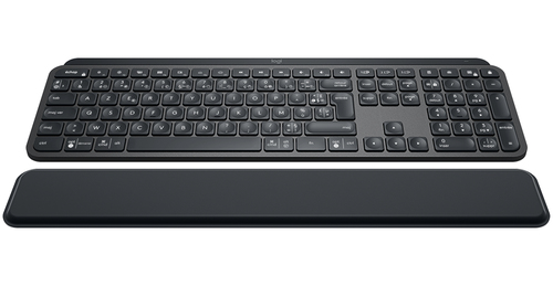 [920-009406] Logitech MX Keys Plus, Taille réelle (100 %), Sans fil, RF sans fil + Bluetooth, AZERTY, Graphite