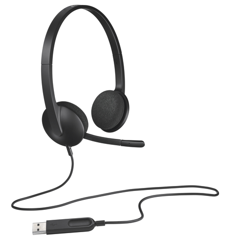 [981-000475] Logitech H340, Avec fil, Bureau/Centre d'appels, 20 - 20000 Hz, 100 g, Casque, Noir