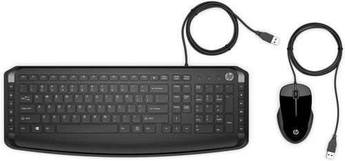 [9DF28AA] HP Pavilion Clavier et souris 200 pour, Taille réelle (100 %), Avec fil, USB, Noir, Souris incluse