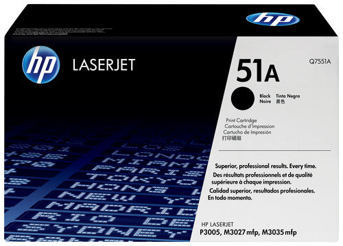 [Q7551A] HP 51A toner LaserJet noir authentique, 6500 pages, Noir, 1 pièce(s)