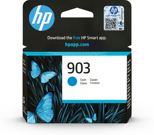 [T6L87AE] HP 903 Cyan Original Ink Cartridge, Rendement standard, Cyan, Encre à pigments, 4 ml, 1 pièce(s), 315 pages