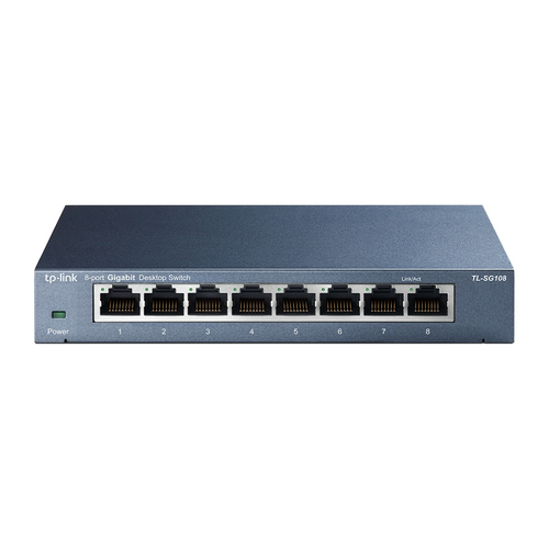 [TL-SG108] TP-Link TL-SG108, Non-géré, L2, Gigabit Ethernet (10/100/1000), Full duplex, Montage mural